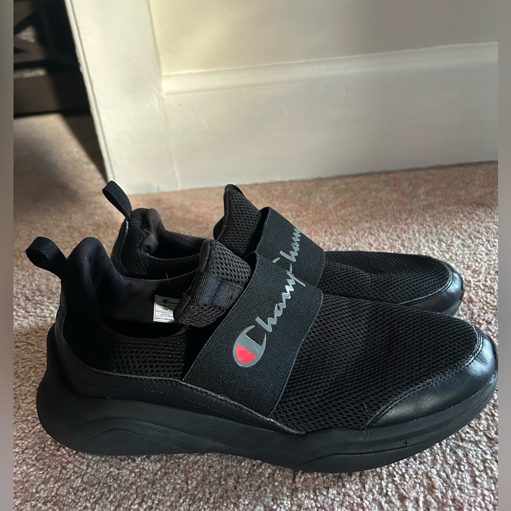 Champion Black Mesh Slip-On Sneakers